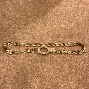 Gold braided hook closure belt